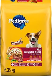 Pedigree Marrobites Grilled Steak & Vegetable Flavour Adult Dry Dog Food, 6.35-kg bag