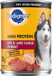 Pedigree High Protein Beef & Lamb Flavour in Gravy Wet Dog Food, 375-g can, case of 12