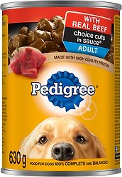 Pedigree Choice Cuts Adult Real Beef Wet Dog Food, 630-g can, case of 12