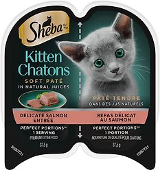 Sheba Perfect Portions Kitten Delicate Salmon Entree Pate Wet Cat Food, 75-g tray, case of 24