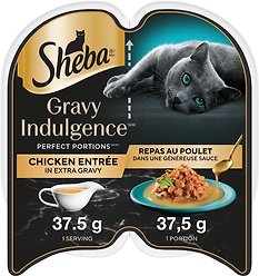 Sheba Gravy Indulgence Chicken Entree in Extra Gravy Grain-Free Adult Wet Cat Food, 75-g tray, case of 24