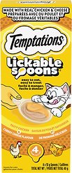 Temptations Lickable Spoons Tasty Chicken & Cheesy Cheese Flavour Lickable Cat Treats, 10-g spoon, 4 count