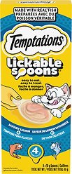 Temptations Lickable Spoons Savoury Salmon & Tempting Tuna Flavour Lickable Cat Treats, 10-g spoon, 4 count