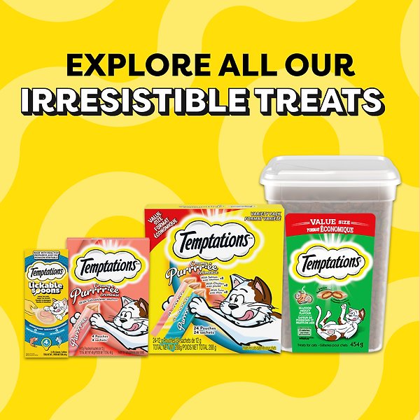 Show full view: Temptations Creamy Puree with Chicken Lickable Cat Treats, 12-g pouch, pack of 24 slide 3 of 6