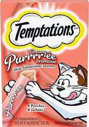 Temptations Puree Salmon Lickable Cat Treats, 12-g pouch, 44 count