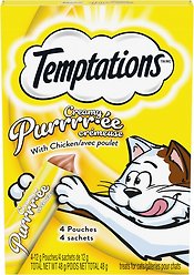 Temptations Puree Chicken Lickable Cat Treats, 12-g pouch, 44 count