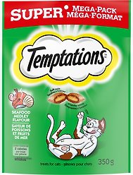 Temptations Seafood Medley Flavour Crunchy Cat Treats, 350-g pouch