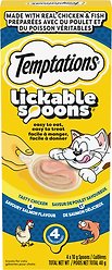 Temptations Lickable Spoons Tasty Chicken & Savoury Salmon Flavour Lickable Cat Treats, 10-g spoon, 4 count