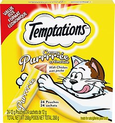 Temptations Creamy Puree with Chicken Lickable Cat Treats, 12-g pouch, pack of 24