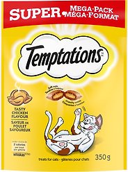 Temptations Tasty Chicken Flavour Crunchy Cat Treats, 350-g pouch