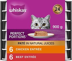 Whiskas Perfect Portions Meaty Selections Pate Wet Cat Food, 75-g tray, case of 12