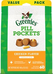 Greenies Pill Pockets Chicken Flavour Capsule Size Adult Dog Treats, 60 count