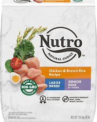 Nutro Natural Choice Large Breed Senior Chicken & Brown Rice Recipe Dry Dog Food, 13.6-kg bag
