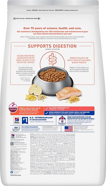 Show full view: Hill's Science Diet Adult Perfect Digestion Salmon Dry Dog Food, 1.58-kg bag slide 3 of 12