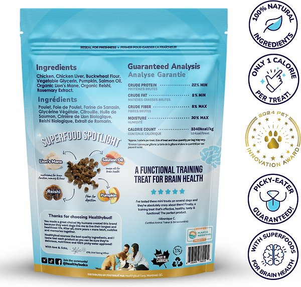 Show full view: Healthybud Chicken Soft & Chewy Low-Calorie Training Dog Treats, 6.5-oz bag slide 3 of 8