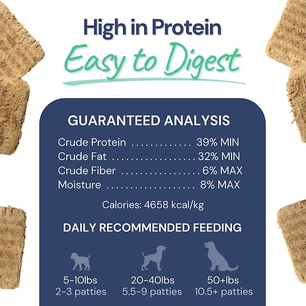 Show full view: Healthybud Beef Patties Rehydratable Square Meals Freeze-Dried Raw Dog Food, 14-oz bag slide 5 of 9