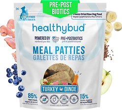 Healthybud Turkey Patties Rehydratable Square Meals Freeze-Dried Raw Dog Food, 14-oz bag