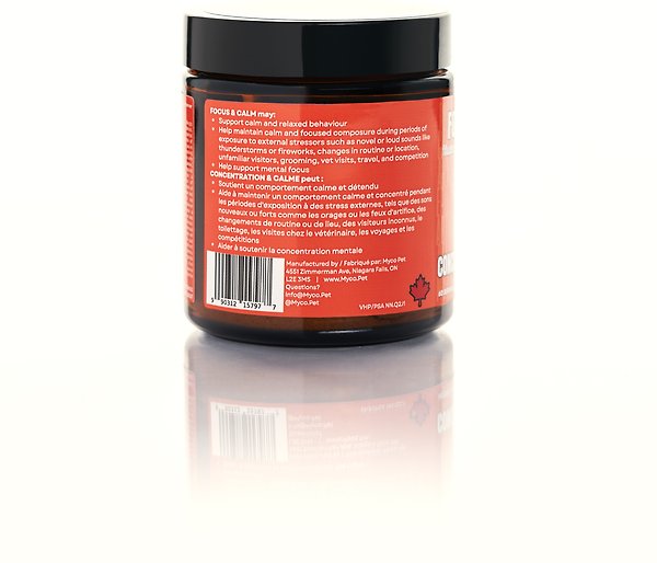 Show full view: Myco Pet Focus & Calm Powder Dog Supplement, 30-g jar slide 4 of 6