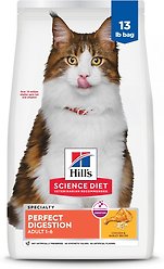 Hill's Science Diet Adult Perfect Digestion Chicken, Barley, & Whole Oats Recipe Dry Cat Food, 5.89-kg bag
