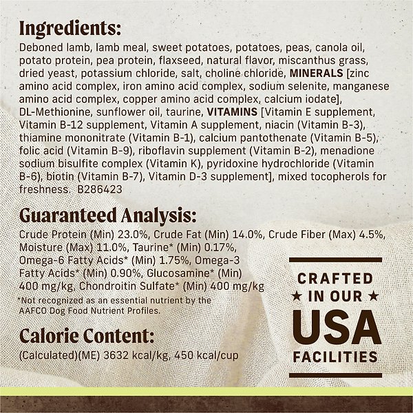 Show full view: Merrick Limited Ingredient Diet Grain-Free Lamb & Sweet Potato Recipe Dry Dog Food, 9.9-kg bag slide 9 of 9