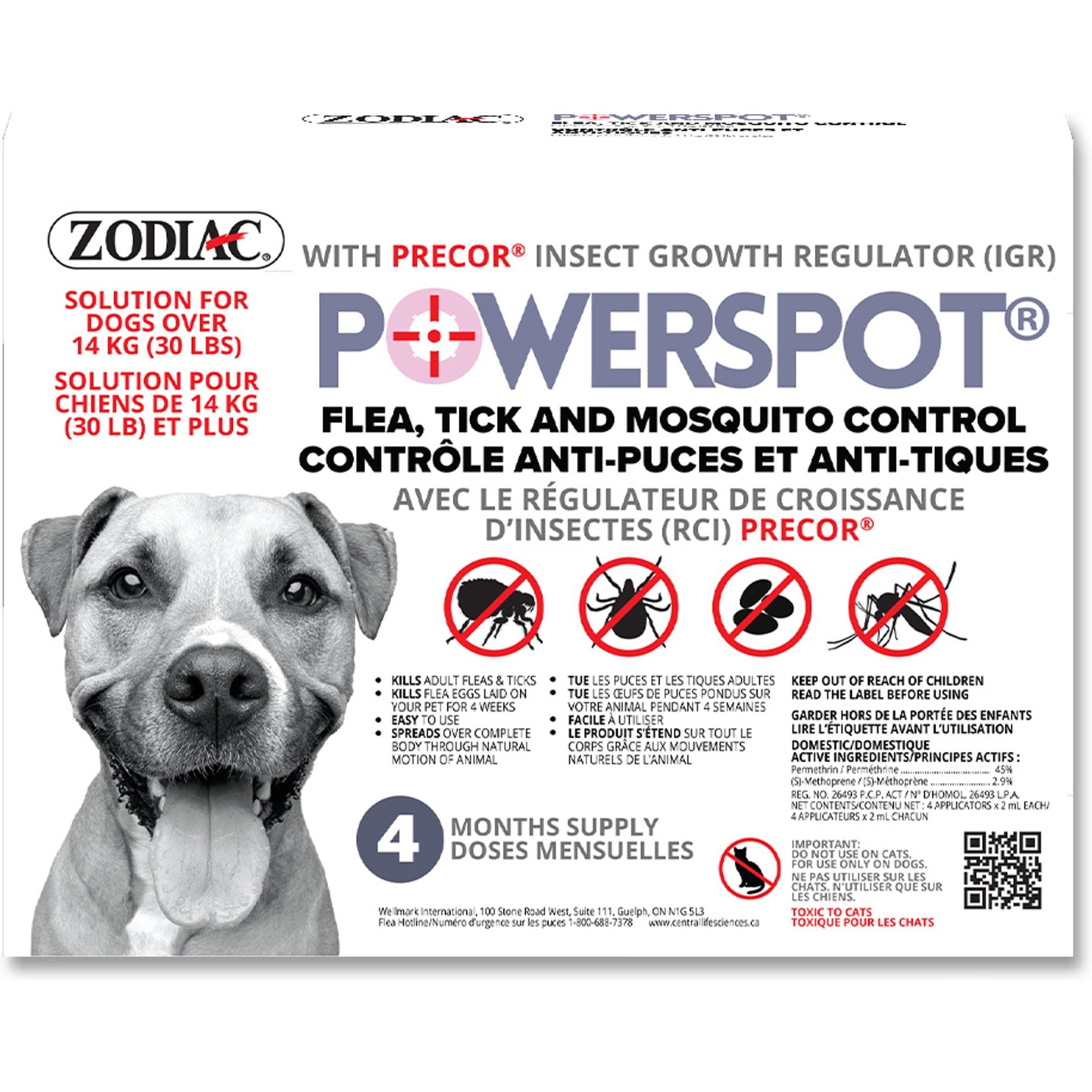 ZODIAC Powerspot Flea & Tick Control for Dogs, Over 14 kg - Chewy
