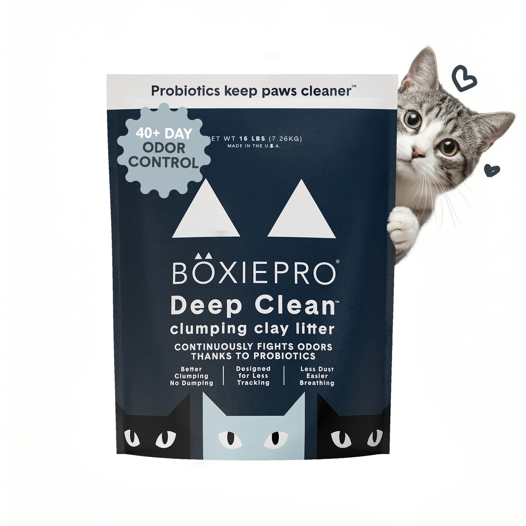 BOXIECAT Self-Cleaning Probiotic Clumping Clay Cat & Kitty Litter