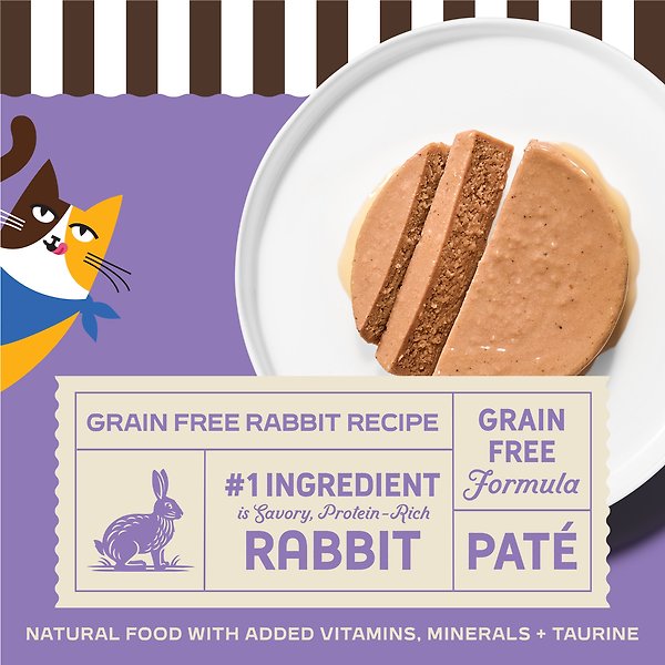 MERRICK Purrfect Bistro Rabbit Pate Grain-Free Wet Cat Food, 85-g can ...