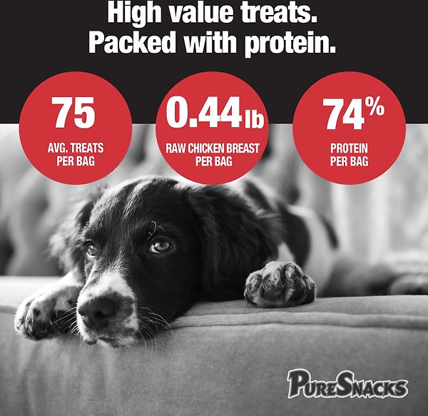 Show full view: PureSnacks Chicken Breast Freeze-Dried Dog Treats, 56g/1.98-oz bag slide 6 of 8