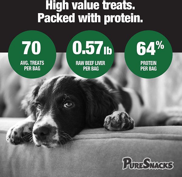 Show full view: PureSnacks Beef Liver Freeze-Dried Dog Treats, 79g/2.79-oz bag slide 6 of 9
