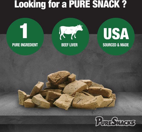 Show full view: PureSnacks Beef Liver Freeze-Dried Dog Treats, 410g/14.4-oz bag slide 3 of 9