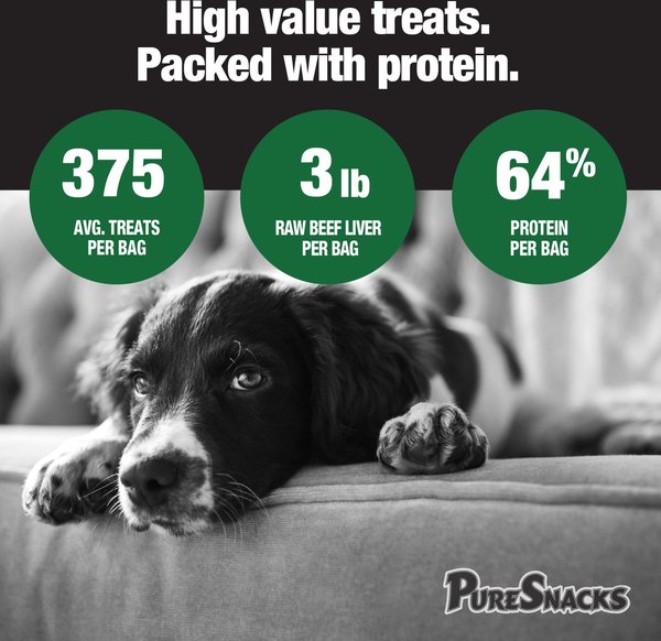 Show full view: PureSnacks Beef Liver Freeze-Dried Dog Treats, 410g/14.4-oz bag slide 6 of 9