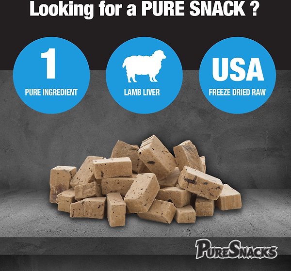 Show full view: PureSnacks Lamb Freeze-Dried Dog Treats, 156g/5.5-oz bag slide 3 of 8