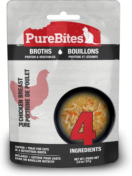 PUREBITES Chicken Vegetables Broths Wet Cat Food Topper 57 g