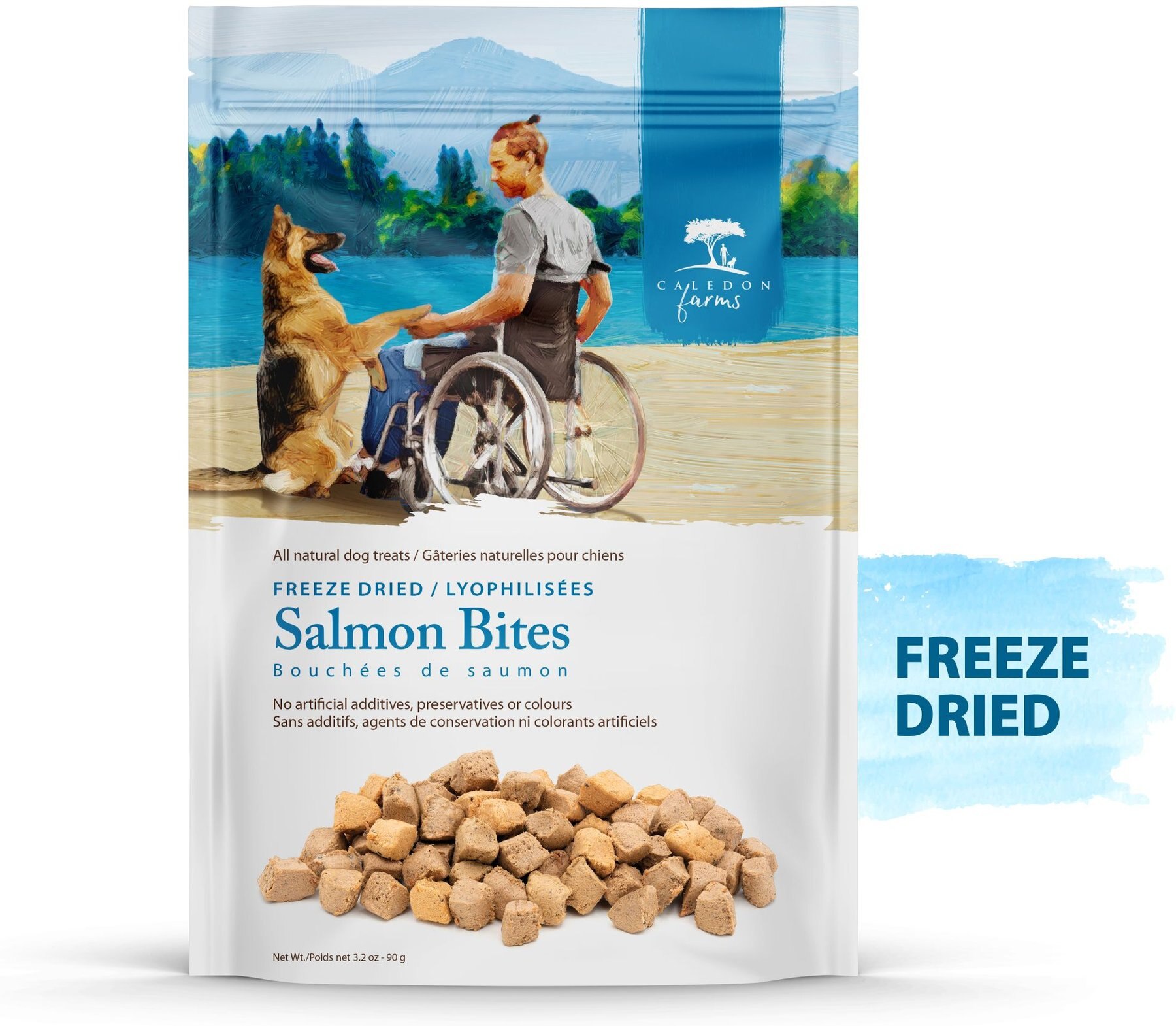 ドッグフード Collon CALEDON FARMS Salmon Bites Freeze-Dried Dog Treats, 90-g bag