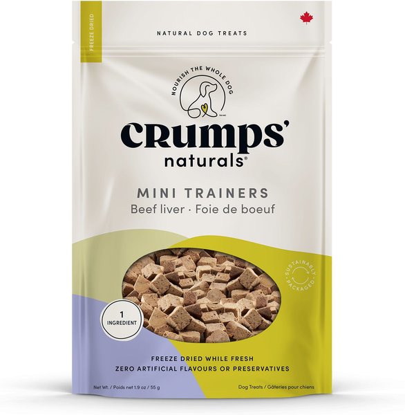Crumps' Naturals Mini Trainers Beef Freeze-Dried Dog Treats, 55-g bag slide 1 of 2