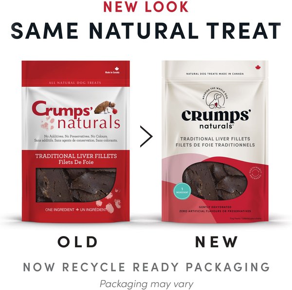 Show full view: Crumps' Naturals Traditional Liver Fillet Dog Treats, 330-g bag slide 3 of 4
