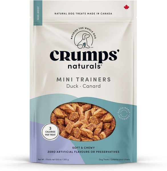 Crumps' Naturals Mini Trainers Semi Moist Duck Dental Dog Treats, 300-g bag slide 1 of 2