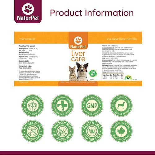 Show full view: NaturPet Liver Care Liquid Supplement for Dogs & Cats, 100-mL bottle slide 4 of 6