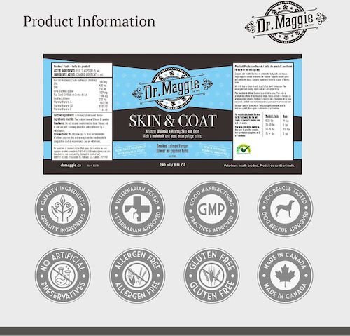 Show full view: Dr. Maggie Skin & Coat Liquid Supplement for Dogs & Cats, 240-mL bottle slide 4 of 6