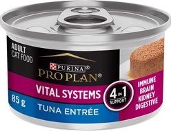 Purina Pro Plan Vital Systems Tuna Entree Wet Cat Food, 85-g can, case of 24