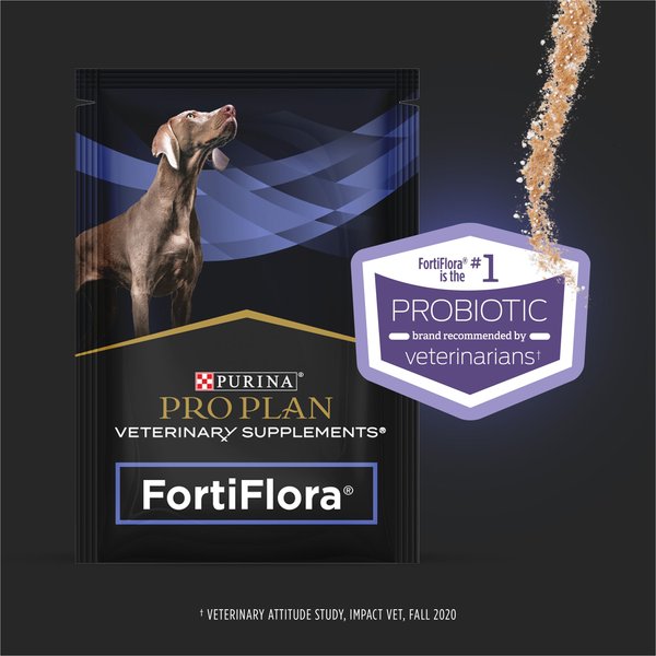 Purina Pro Plan Veterinary Supplements FortiFlora Powdered Probiotic Supplement for Dogs, 1-g sachet, case of 30