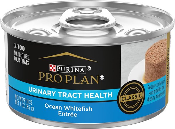 Purina Pro Plan Urinary Tract Health Ocean Whitefish Entree Wet Cat Food 85 g can case of 24