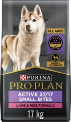 Purina Pro Plan Sport Small Bites 27/17 Lamb & Rice Formula Dry Dog Food, 17-kg bag