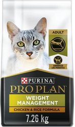 Purina Pro Plan Weight Management Chicken & Rice Formula Dry Cat Food, 7.26-kg bag