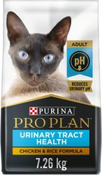 Purina Pro Plan Urinary Tract Health Chicken & Rice Formula Dry Cat Food, 7.26-kg bag