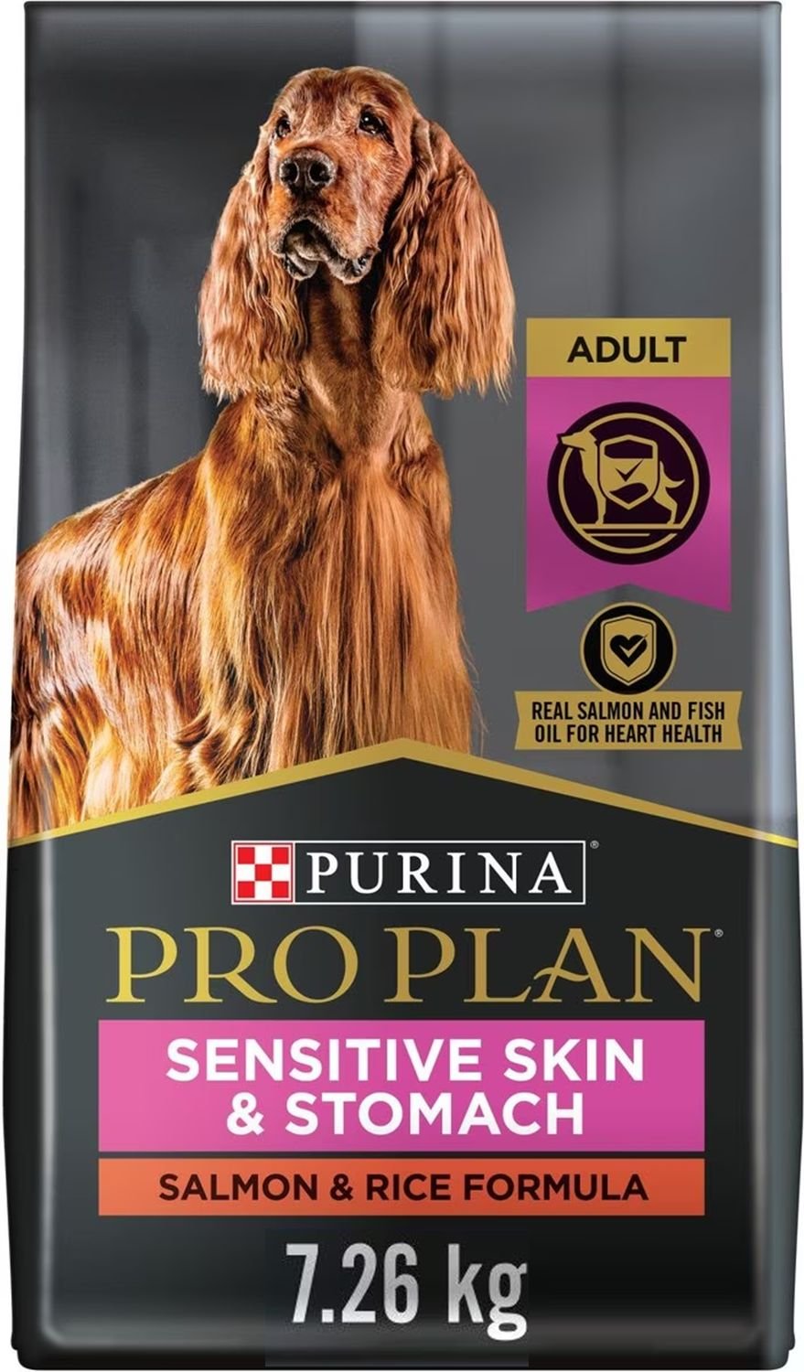 Purina Pro Plan Specialized Sensitive Skin & Stomach Salmon & Rice Formula Dry Dog Food, 7.26-kg bag