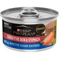 Purina Pro Plan Specialized Sensitive Skin & Stomach Artic Char Entree Wet Cat Food, 85-g can, case of 24