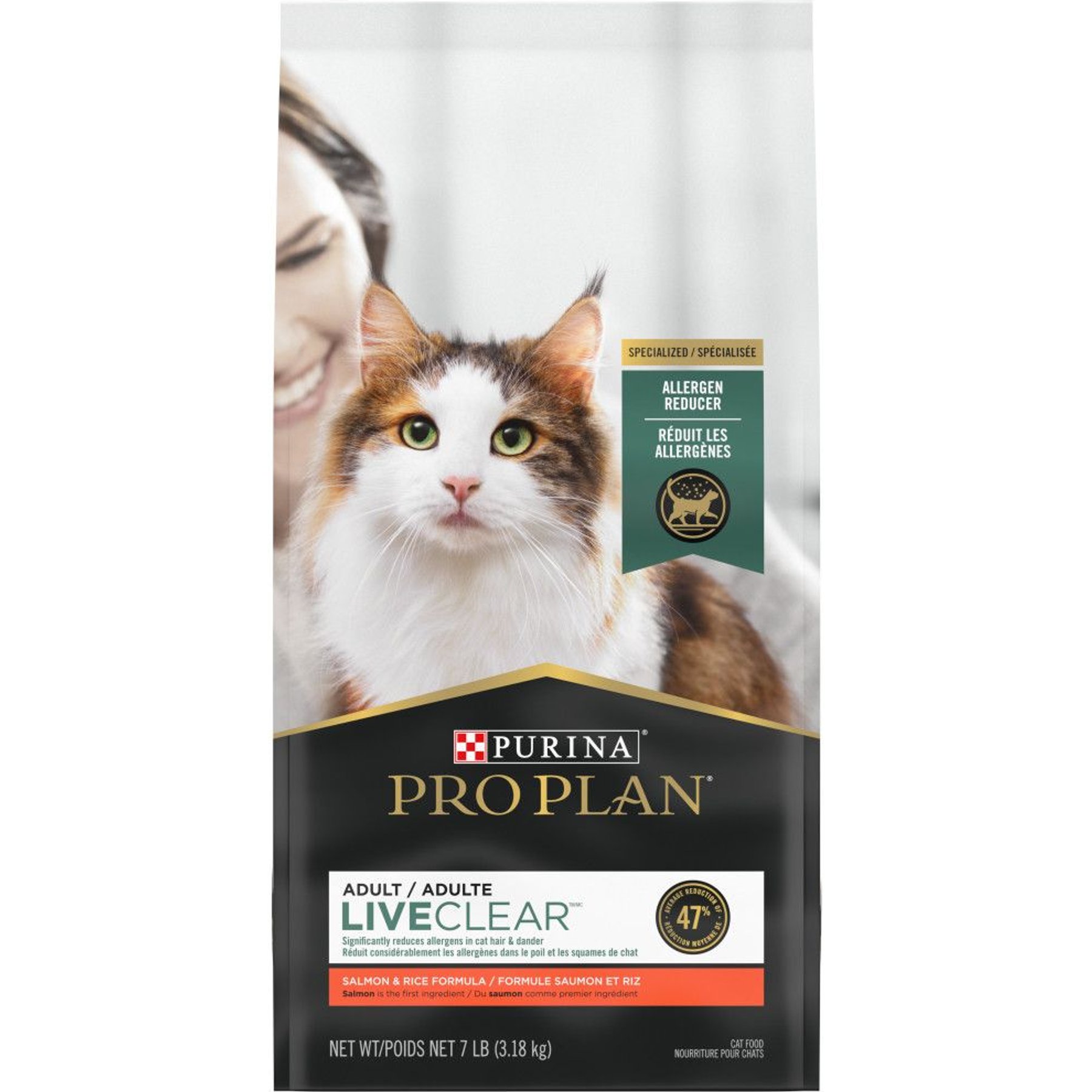 PURINA PRO PLAN LiveClear Salmon & Rice Formula Dry Cat Food, 3.18