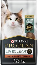 Purina Pro Plan LiveClear Salmon & Rice Formula Dry Cat Food, 7.26-kg bag