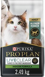 Purina Pro Plan LiveClear Indoor Turkey & Rice Formula Dry Cat Food, 2.49-kg bag